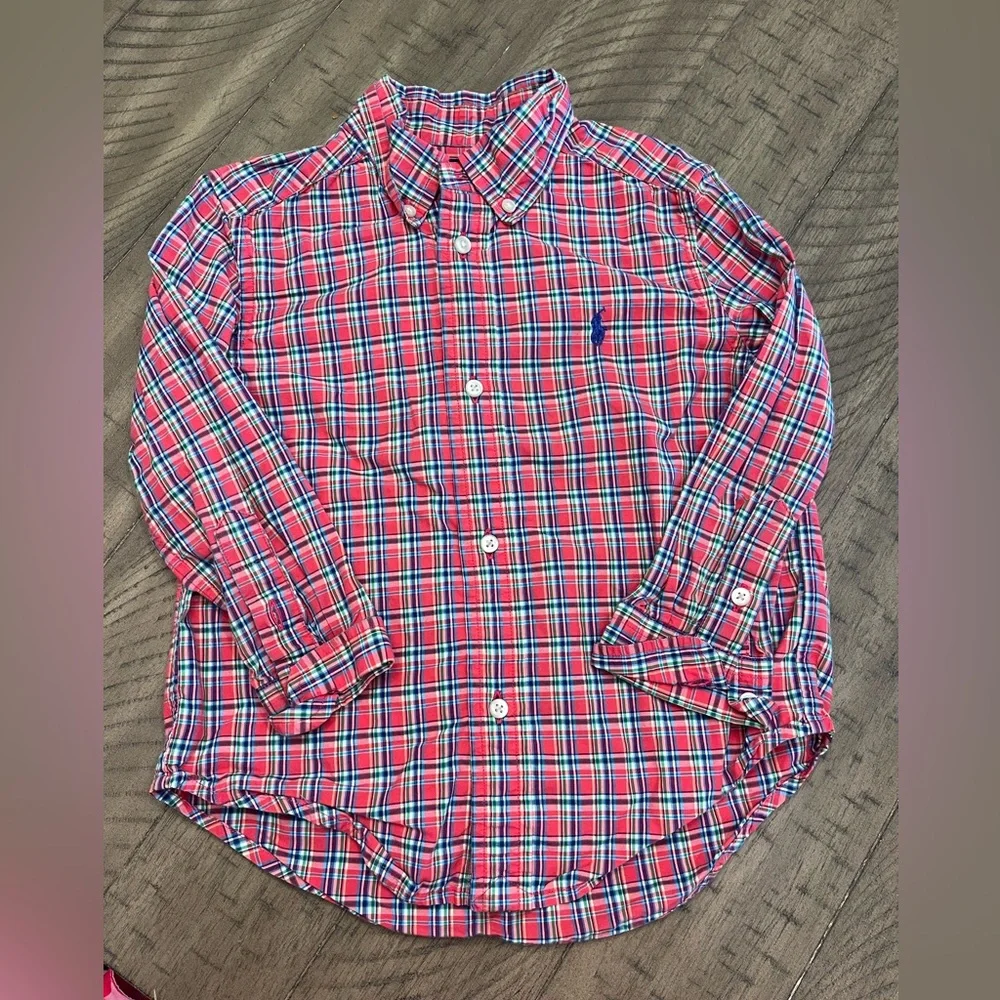 Ralph Lauren Red Plaid Button-Up Shirt